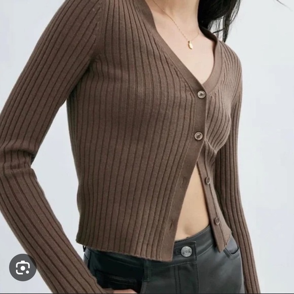 Aritzia Wilfred Pink Manila Cardigan Sweater Size S NWT - Picture 1 of 9